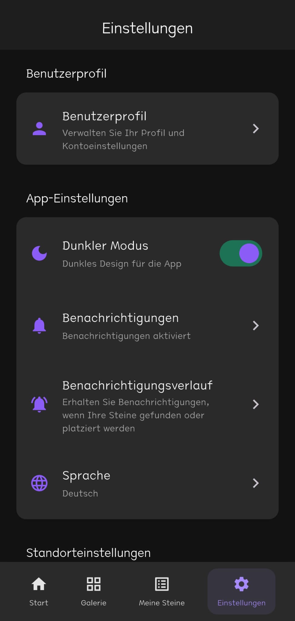 App Einstellungen